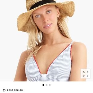 Wide brim packable straw hat JCrew